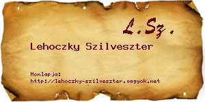 Lehoczky Szilveszter névjegykártya