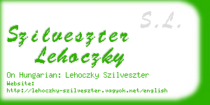 szilveszter lehoczky business card